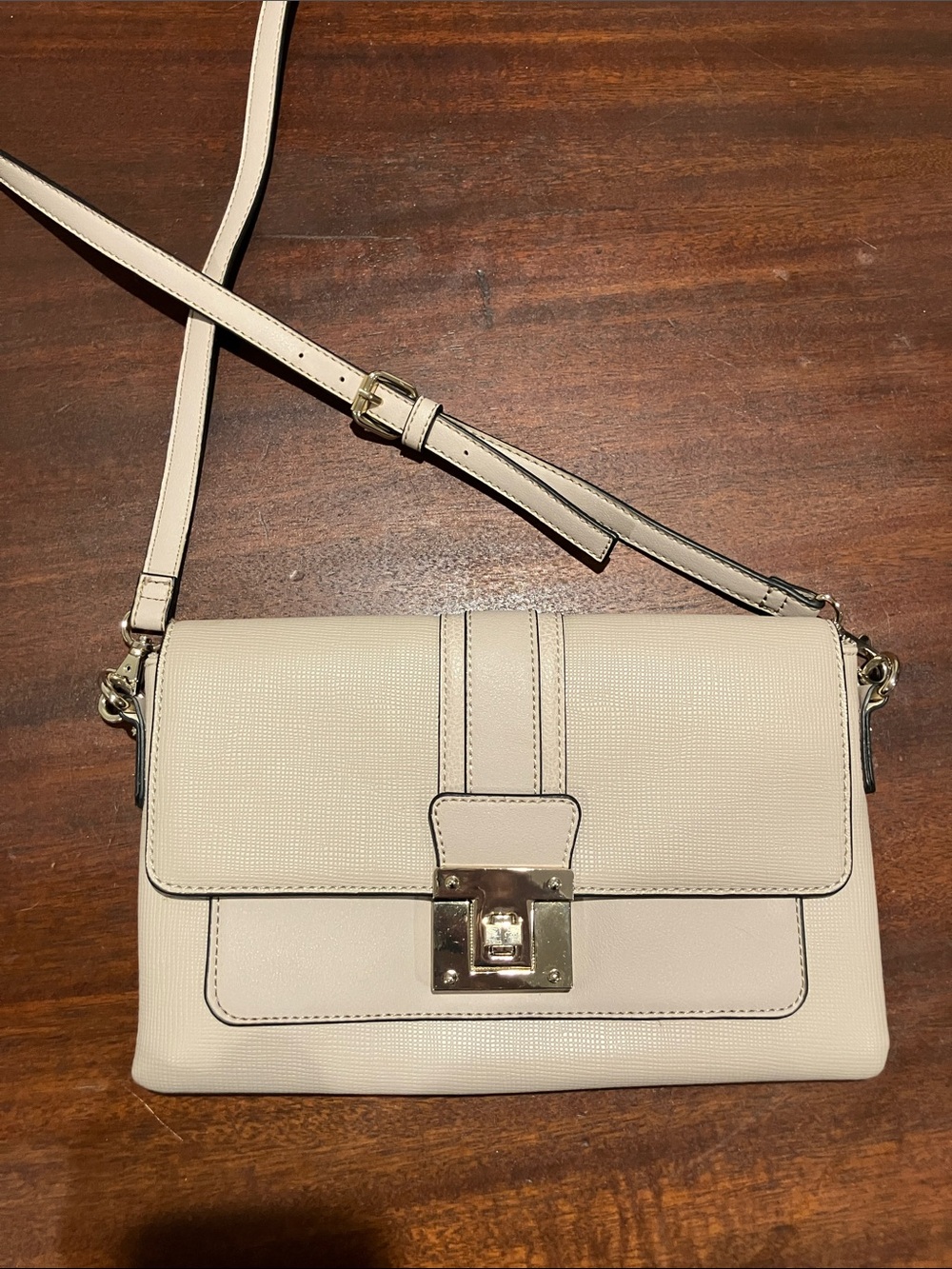 Apt. 9 Cream Crossbody Bag with Gold-Tone Lock